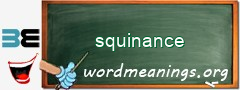 WordMeaning blackboard for squinance